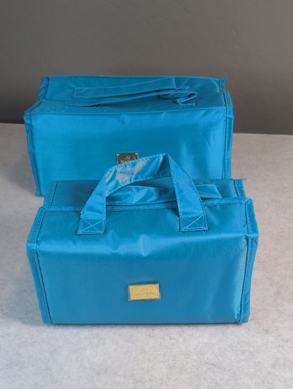 Turquoise Set of 2 Cosmetic Travel Bag Joy Mangano NEW